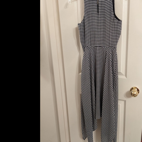 Banana Republic Monochromatic Gingham Dress Asymmetrical Petite 0 Like New - Picture 5 of 5
